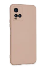 Newface Vivo Y21S Kılıf Nano içi Kadife Silikon - Pudra - Görsel 2