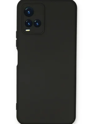 Newface Vivo Y21S Kılıf Nano içi Kadife Silikon - Siyah