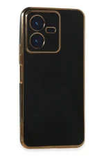 Newface Vivo Y22 2022 Kılıf Volet Silikon - Siyah