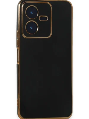 Newface Vivo Y22 2022 Kılıf Volet Silikon - Siyah