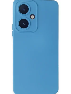 Newface Vivo Y27 Kılıf Nano içi Kadife Silikon - Mavi