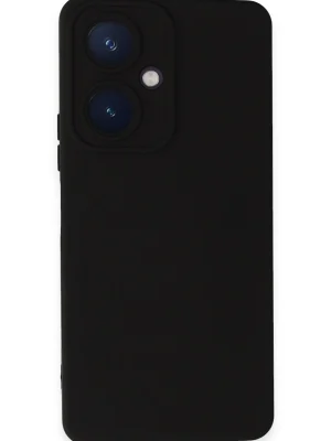 Newface Vivo Y27 Kılıf Nano içi Kadife Silikon - Siyah