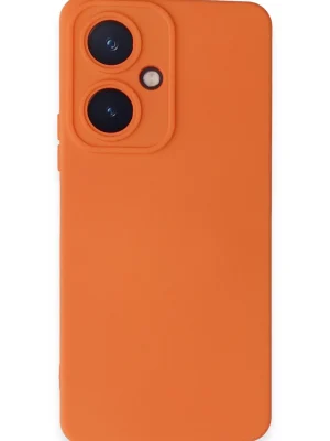 Newface Vivo Y27 Kılıf Nano içi Kadife Silikon - Turuncu