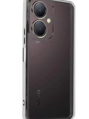 Newface Vivo Y27 Kılıf Razer Lensli Silikon - Gümüş