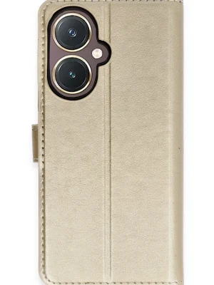 Newface Vivo Y27 Kılıf Trend S Plus Kapaklı Kılıf - Gold