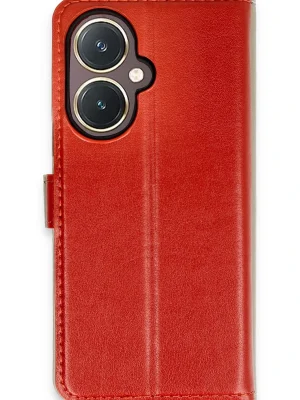 Newface Vivo Y27 Kılıf Trend S Plus Kapaklı Kılıf - Kırmızı