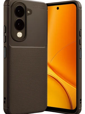 Newface Vivo Y29S Auto Focus Karbon Kapak - Kahverengi