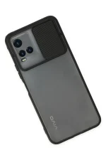 Newface Vivo Y33S Kılıf Palm Buzlu Kamera Sürgülü Silikon - Siyah - Görsel 3