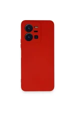 Newface Vivo Y35 Kılıf Nano içi Kadife Silikon - Kırmızı