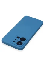 Newface Vivo Y35 Kılıf Nano içi Kadife Silikon - Mavi - Görsel 4