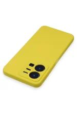 Newface Vivo Y35 Kılıf Nano içi Kadife Silikon - Sarı - Görsel 4