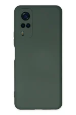 Newface Vivo Y53S Kılıf Nano içi Kadife Silikon - Koyu Yeşil - Görsel 2