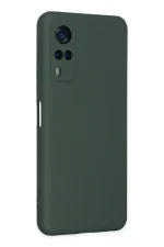 Newface Vivo Y53S Kılıf Nano içi Kadife Silikon - Koyu Yeşil - Görsel 3