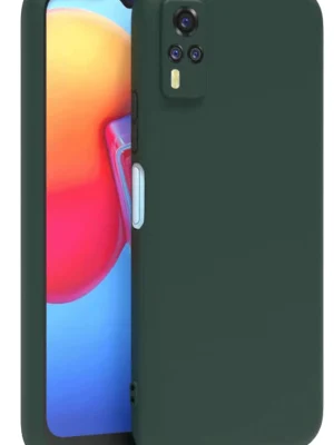 Newface Vivo Y53S Kılıf Nano içi Kadife Silikon - Koyu Yeşil