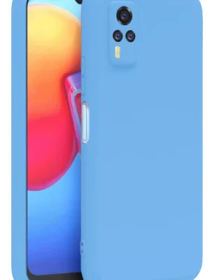 Newface Vivo Y53S Kılıf Nano içi Kadife Silikon - Mavi