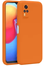 Newface Vivo Y53S Kılıf Nano içi Kadife Silikon - Turuncu