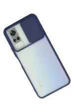 Newface Vivo Y53S Kılıf Palm Buzlu Kamera Sürgülü Silikon - Lacivert - Görsel 2