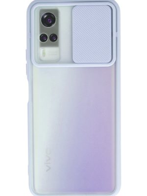 Newface Vivo Y53S Kılıf Palm Buzlu Kamera Sürgülü Silikon - Lila