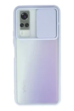 Newface Vivo Y53S Kılıf Palm Buzlu Kamera Sürgülü Silikon - Lila