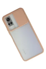 Newface Vivo Y53S Kılıf Palm Buzlu Kamera Sürgülü Silikon - Pembe - Görsel 2