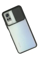 Newface Vivo Y53S Kılıf Palm Buzlu Kamera Sürgülü Silikon - Siyah - Görsel 2