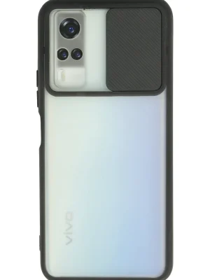 Newface Vivo Y53S Kılıf Palm Buzlu Kamera Sürgülü Silikon - Siyah