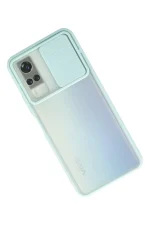 Newface Vivo Y53S Kılıf Palm Buzlu Kamera Sürgülü Silikon - Turkuaz - Görsel 2