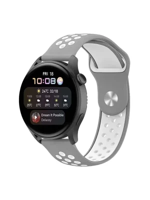 Newface Watch 20mm Spor Delikli Kordon - Gri-Beyaz