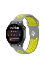 Newface Watch 20mm Spor Delikli Kordon - Gri-Yeşil