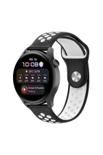 Newface Watch 20mm Spor Delikli Kordon - Siyah-Beyaz