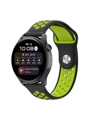 Newface Watch 20mm Spor Delikli Kordon - Siyah-Yeşil