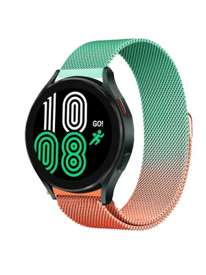 Newface Watch 22mm Metal Mıknatıslı Kordon - Turuncu-Yeşil