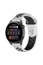 Newface Watch 22mm Spor Delikli Kordon - Beyaz-Siyah