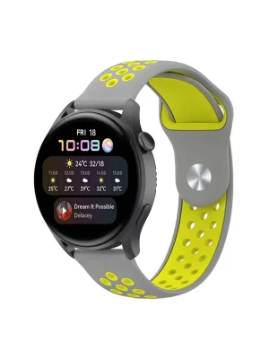 Newface Watch 22mm Spor Delikli Kordon - Gri-Yeşil