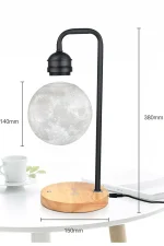 Newface XF02 Ay Görünümlü Kablosuz Şarj Özellikli Gece Lambası - Siyah