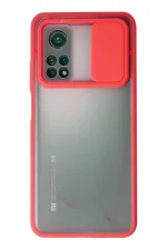 Newface Xiaomi Mi 10T Kılıf Palm Buzlu Kamera Sürgülü Silikon - Kırmızı