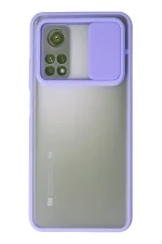 Newface Xiaomi Mi 10T Kılıf Palm Buzlu Kamera Sürgülü Silikon - Lila