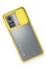 Newface Xiaomi Mi 10T Kılıf Palm Buzlu Kamera Sürgülü Silikon - Sarı - Görsel 3