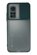 Newface Xiaomi Mi 10T Kılıf Palm Buzlu Kamera Sürgülü Silikon - Yeşil