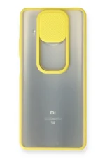 Newface Xiaomi Mi 10T Lite Kılıf Palm Buzlu Kamera Sürgülü Silikon - Sarı - Görsel 2