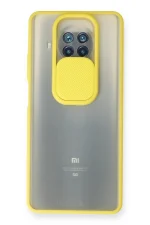 Newface Xiaomi Mi 10T Lite Kılıf Palm Buzlu Kamera Sürgülü Silikon - Sarı