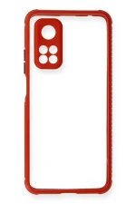 Newface Xiaomi Mi 10T Pro Kılıf Miami Şeffaf Silikon - Kırmızı - Görsel 2