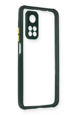 Newface Xiaomi Mi 10T Pro Kılıf Miami Şeffaf Silikon - Koyu Yeşil