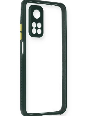 Newface Xiaomi Mi 10T Pro Kılıf Miami Şeffaf Silikon - Koyu Yeşil