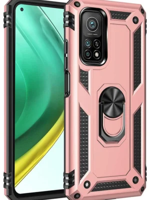 Newface Xiaomi Mi 10T Pro Kılıf Sofya Yüzüklü Silikon Kapak - Rose