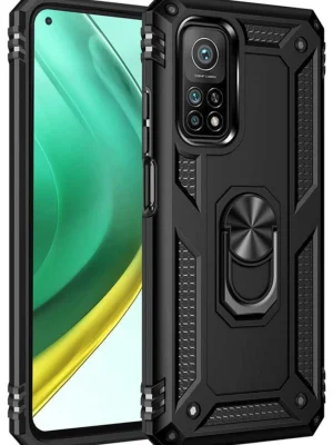 Newface Xiaomi Mi 10T Pro Kılıf Sofya Yüzüklü Silikon Kapak - Siyah