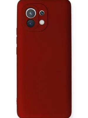 Newface Xiaomi Mi 11 Kılıf First Silikon - Bordo