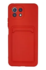 Newface Xiaomi Mi 11 Kılıf Kelvin Kartvizitli Silikon - Kırmızı