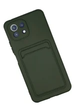 Newface Xiaomi Mi 11 Kılıf Kelvin Kartvizitli Silikon - Koyu Yeşil - Görsel 2