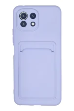 Newface Xiaomi Mi 11 Kılıf Kelvin Kartvizitli Silikon - Lila